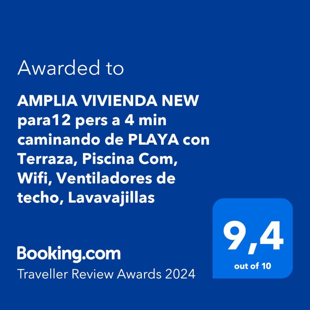 Amplia Vivienda New Para12 Pers A 4 Min Caminando De Playa Con Terraza, Piscina Com, Wifi, Ventiladores De Techo, Lavavajillas โรเกตัสเดมาร์ ภายนอก รูปภาพ